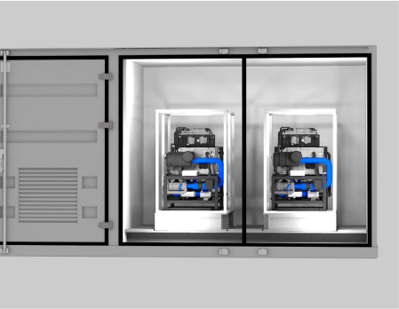 500m3/H 1MW Ηλεκτρολύτης νερού γεννήτριας υδρογόνου σε εμπορευματοκιβώτια για σταθμό παραγωγής ηλεκτρικής ενέργειας κυψελών καυσίμου